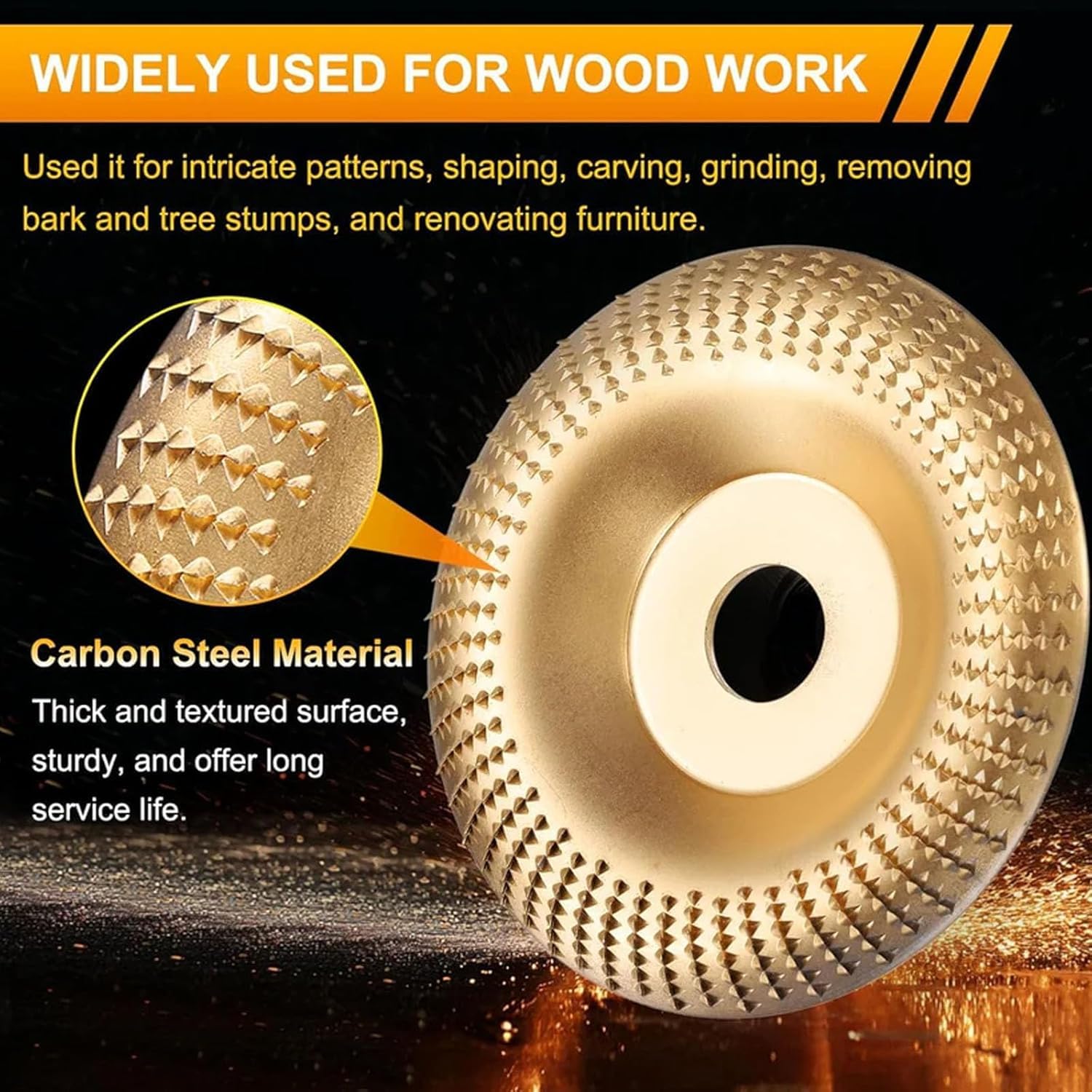Jeu De Disques à Tronçonner en Carbure De Tungstène pour Meuleuses Dangle - Disques Robustes pour Le Travail du Bois (Sculpture Et Polissage) pour Meuleuses De 4 3PCS Flat Surface