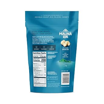 Mauna Loa Premium Natural Roasted Macadamia Nuts, Unsalted Flavor, Mulicolor, 4 Oz