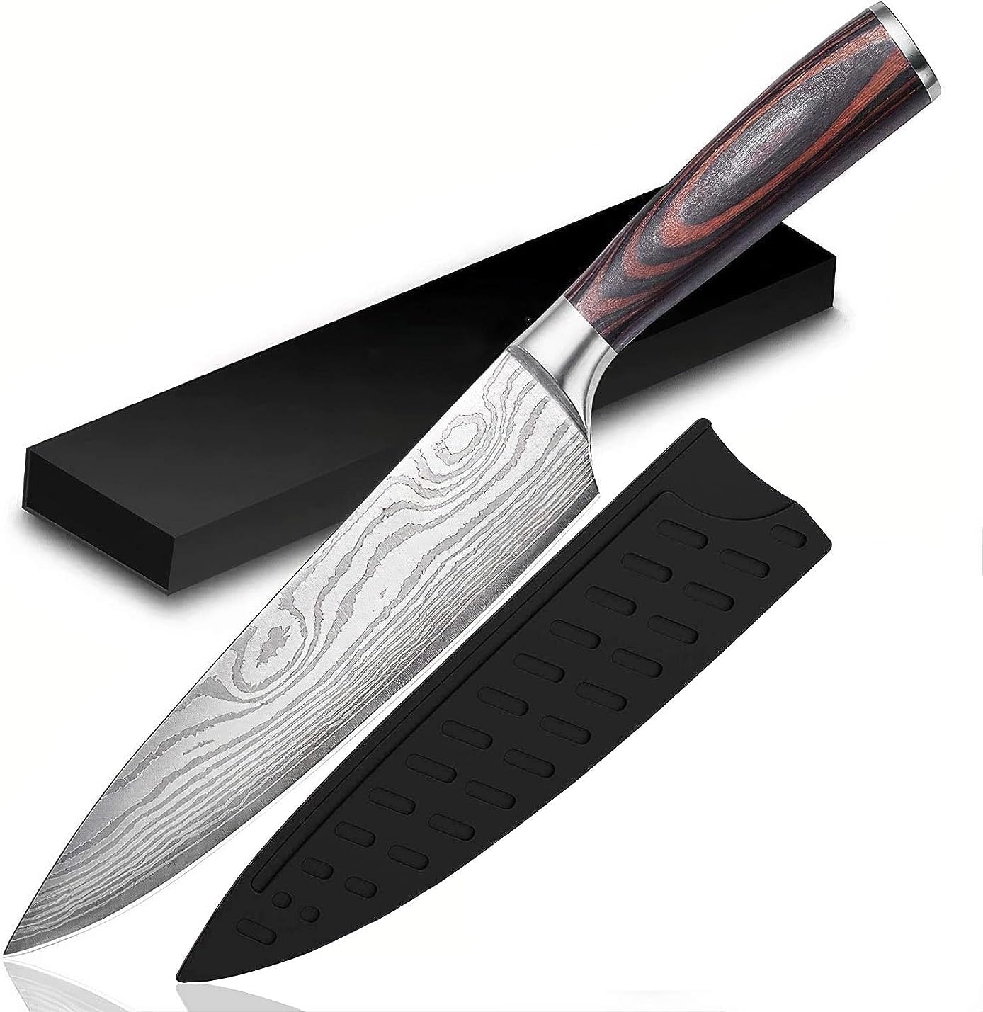 KITCHU Chef Knife - Professional Kitchen Knife 8 Inches - German High Carbon Stainless Steel with Sheath & Box for Professional Use