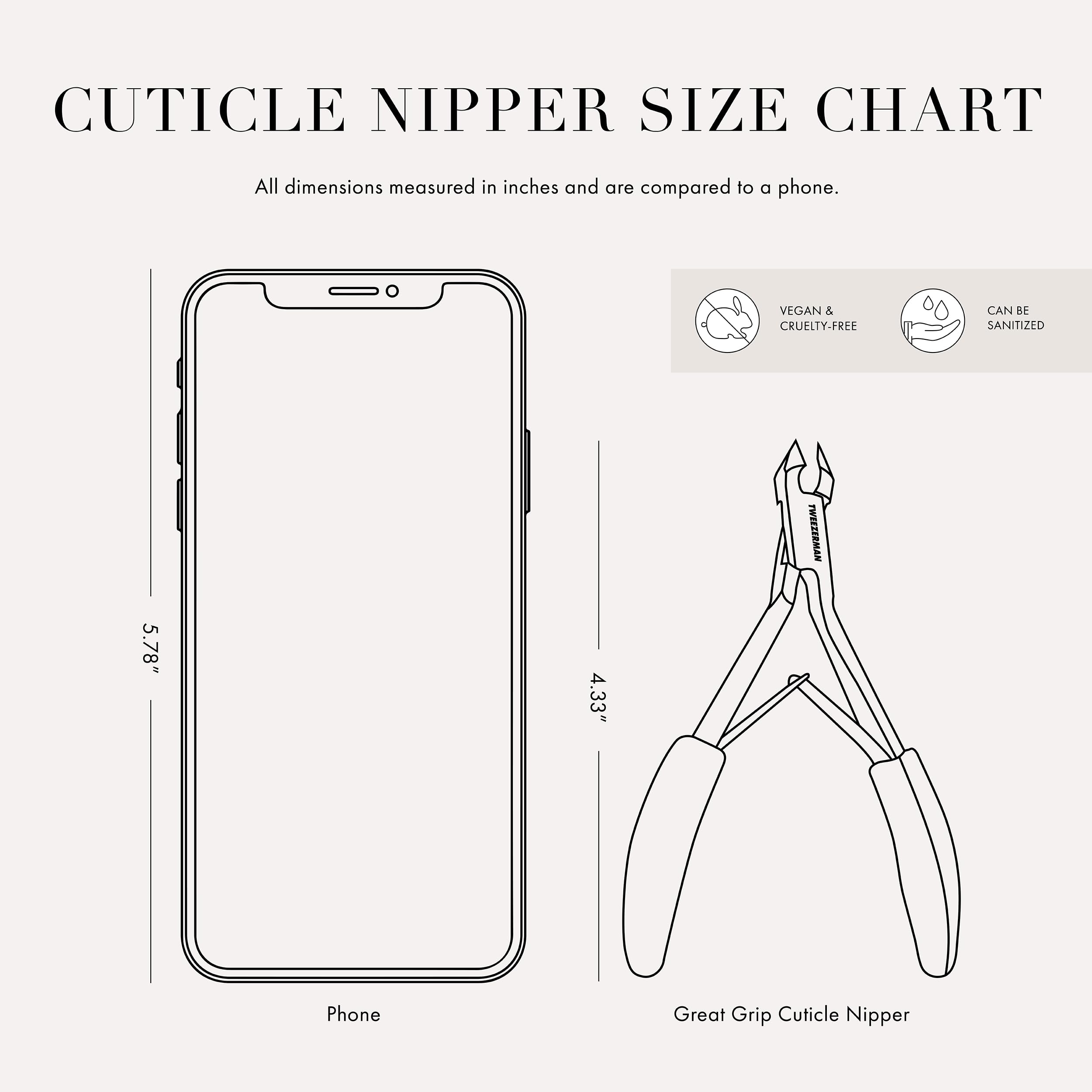 TWEEZERMAN Alicate para cutículas (eliminación precisa de cutículas, diseño ergonómico, hojas afiladas a mano, acero inoxidable)
