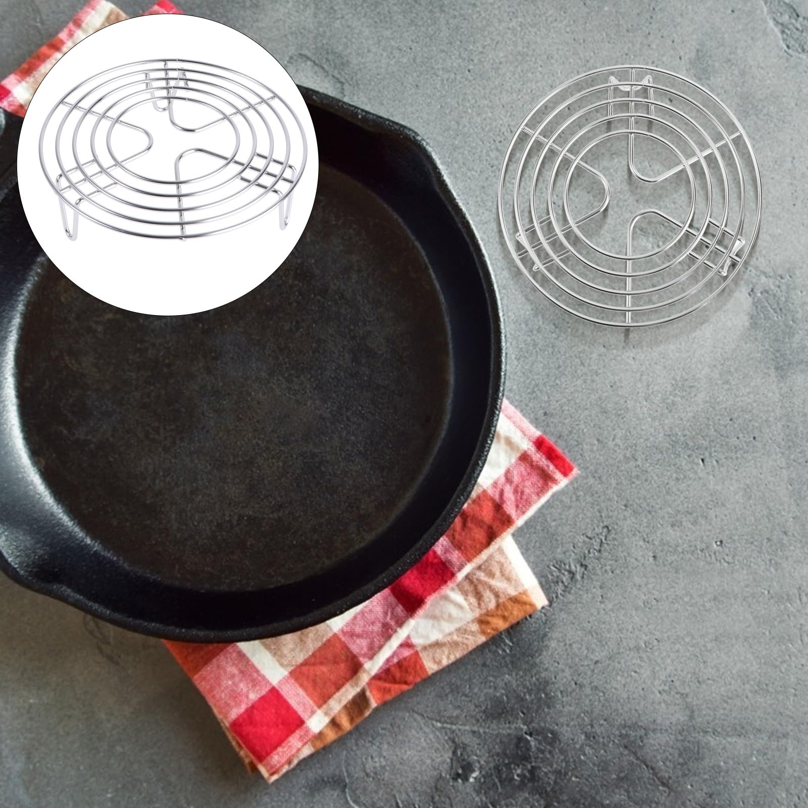 Cabilock Edelstahl-Kochgestell Rund, 16 Cm – Für Dampfgaren, Grillen, Backen, Spülmaschinenfest