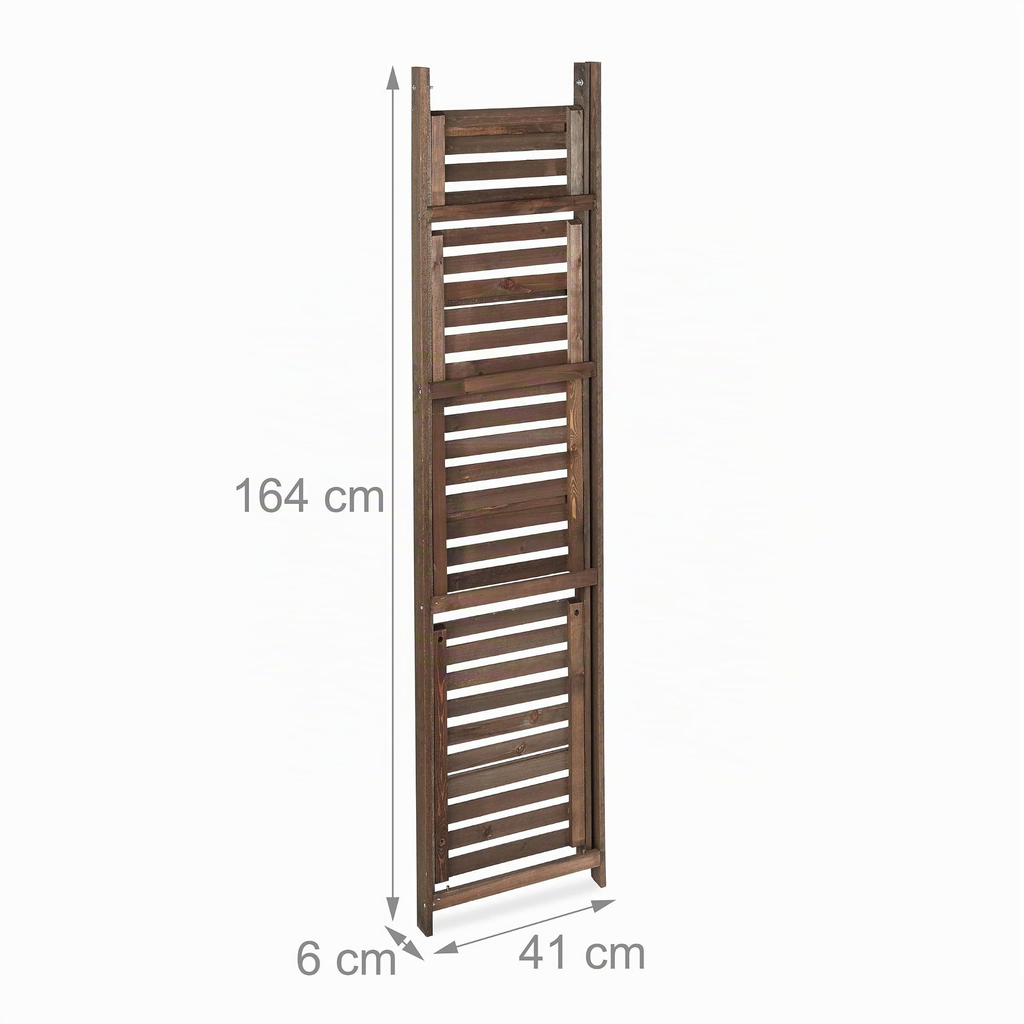 Relaxdays étagère escalier fleurs, 4 niveaux, escalier fleurs bois , pliable, échelle plantes, HlP:160x41x49cm, brun