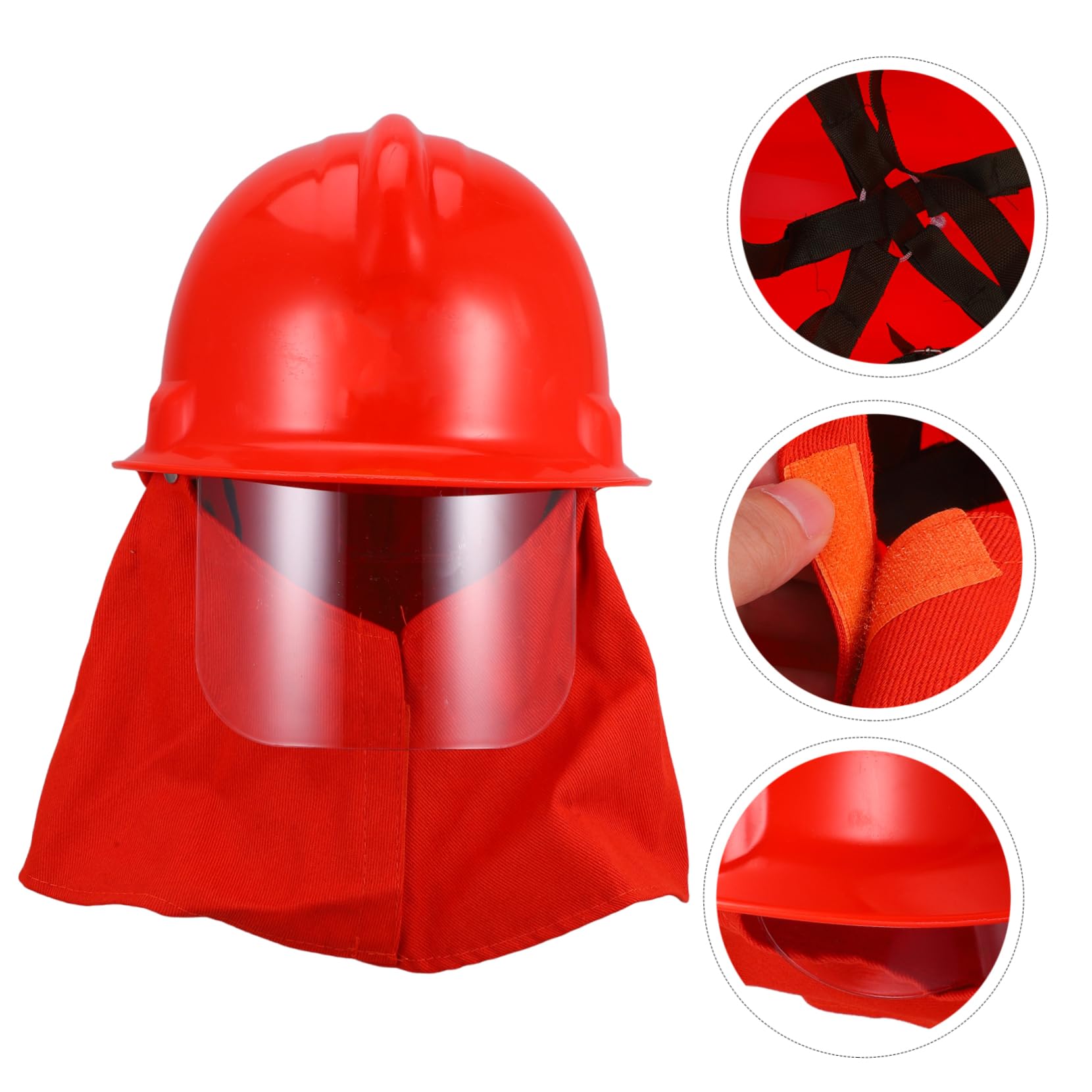 Casco da Vigile del Fuoco Rosso in Abs per Lavoro Antincendio | Protezione per Diverse Situazioni di Incendio, Uso Professionale per Operatori Antincendio, Design Pratico