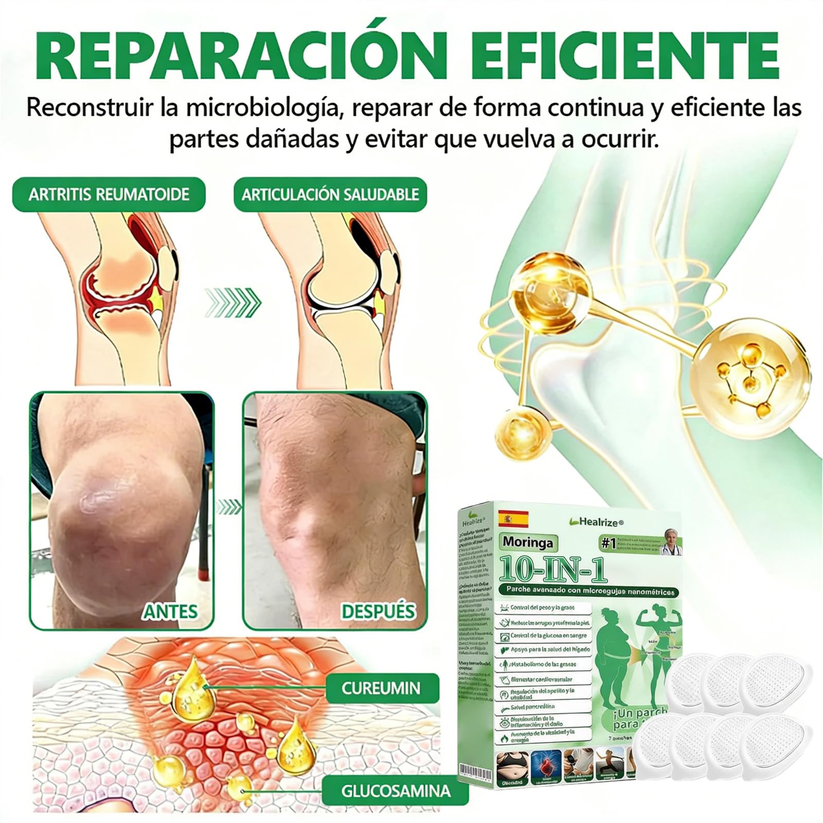 Healrize Moringa NAD+ Parche Avanzado, Healrize Parches, para hombres y mujeres (2 Caja) - 4