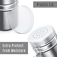 Vista 4 de CUSINIUM - Salero y piminero de acero inoxidable de 6 oz - Con tapa de plástico - Con asa