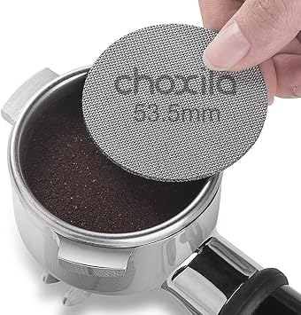 Espresso Puck Screen Choxila 1.7 Thickness 100m Filter Fineness Reusable Filters Stainless Steel Coffee Filter Disc Puck Screen for Espresso Accessories 53.5