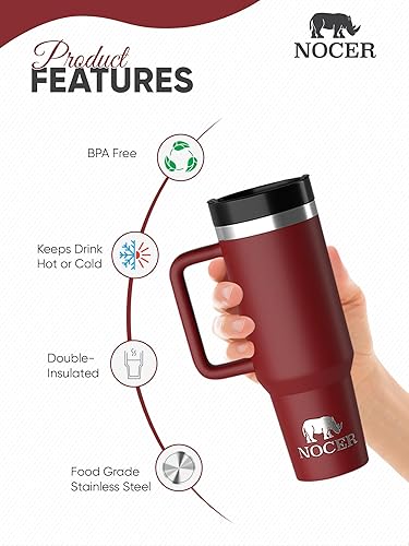 Miniatura 4 de Vaso de 40 onzas con asa y pajillas, grabado, regalos personalizados, grandes regalos para mamá, regalos para profesores para mujeres, taza de café