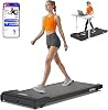 Lichico Walking Pad Treadmill with 0-9% Incline, Under Desk Treadmll with 40 100cm Running Belt with Smart APP Remote Control, Running Machine of 130KG Capacity for Home Exercise