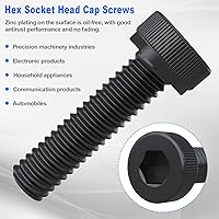 Vista 3 de mxuteuk Juego de tornillos M5 de 185 piezas, kit de tuercas, pernos y tornillos de cabeza hexagonal M5, pernos de acero de aleación de grado 12.9