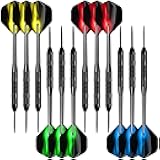 Accmor 12 Pack Steel Tip Darts,24G Professional Metal Darts Set for Dartboard