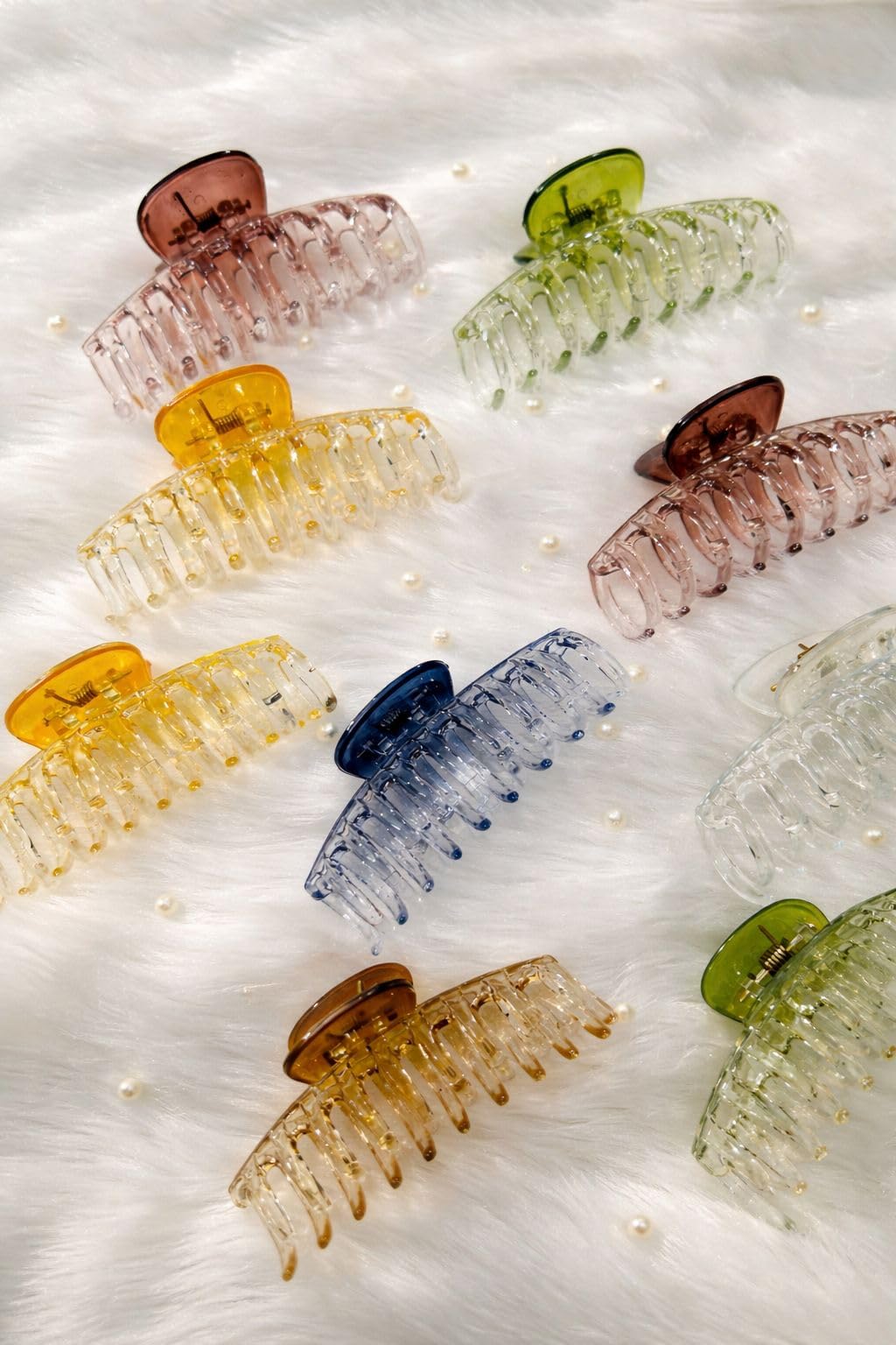 J.P POLYMERS Premium Transparent Hair Claw Clips for Women
