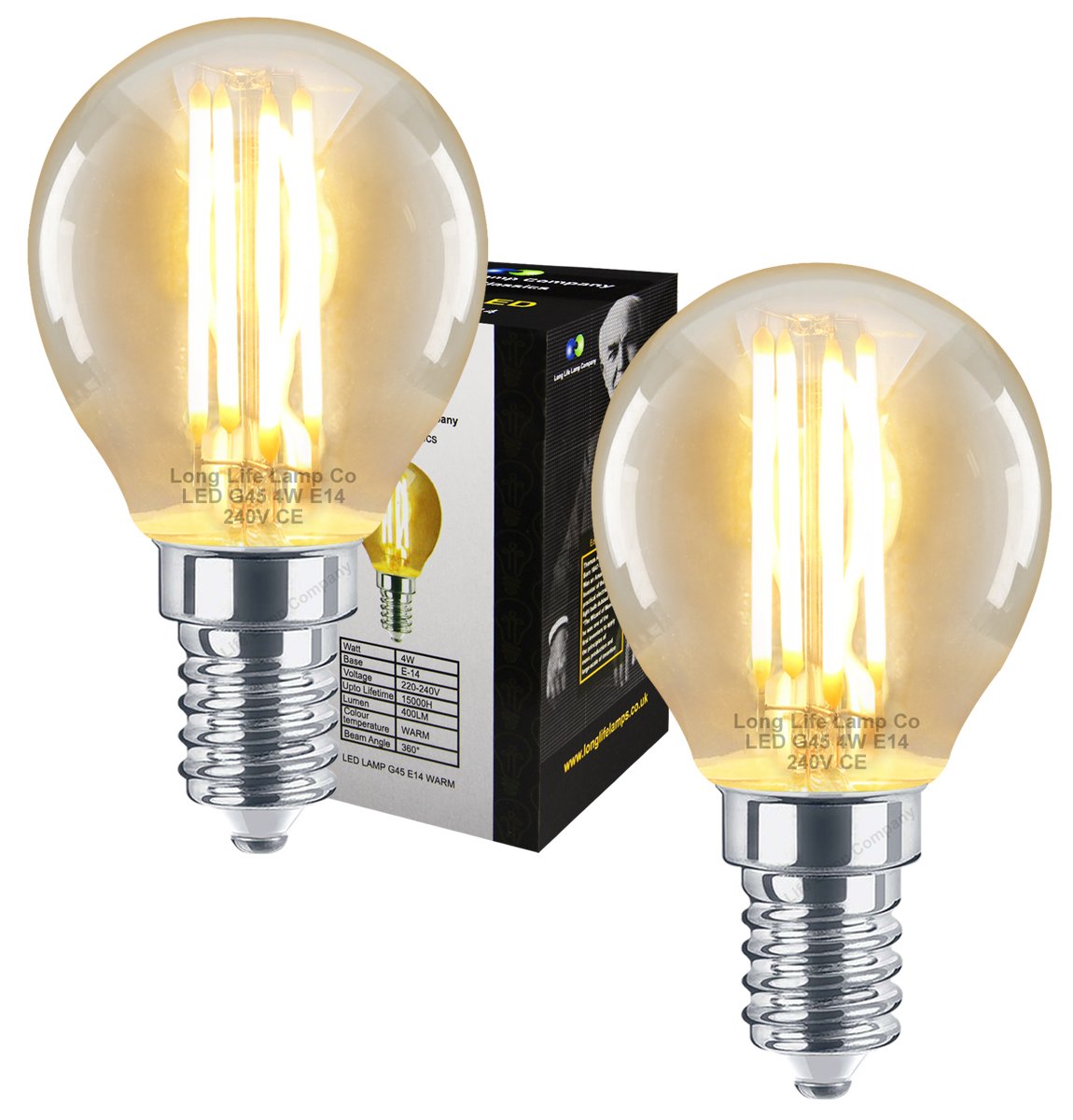5.5W ES LED Golf Ball Light Bulb E27 Warm White 2700K