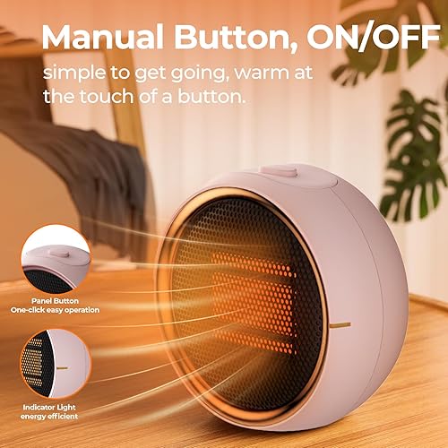 Miniatura 6 de Mini calentadores eléctricos portátiles de cerámica PTC para uso en interiores, calefacción eficiente 2S, protección contra sobrecalentamiento,