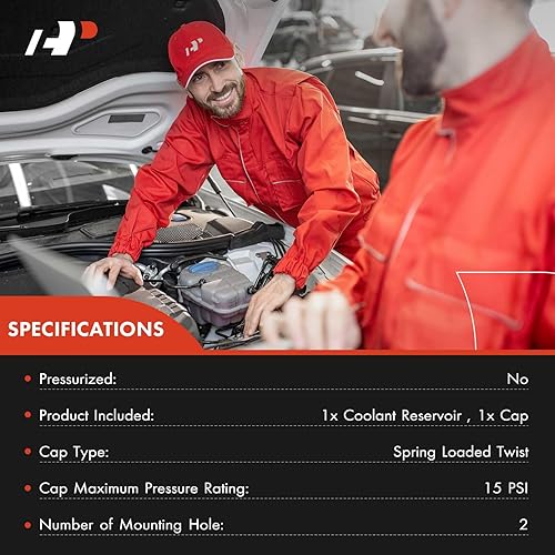Miniatura 2 de A-Premium Tanque de expansión de recuperación de desbordamiento de refrigerante del motor con tapa compatible con Nissan Sentra 2007-2012, reemplazo