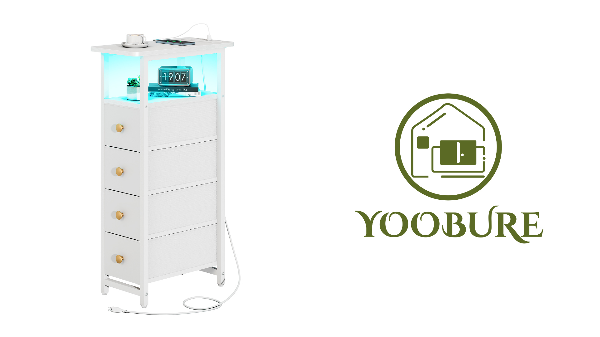 その他 Narrow Dresser Featuring Table Lighting Amazon.com: Furnulem 5 Drawer Dresser for Bedroom, Tall Nightstand