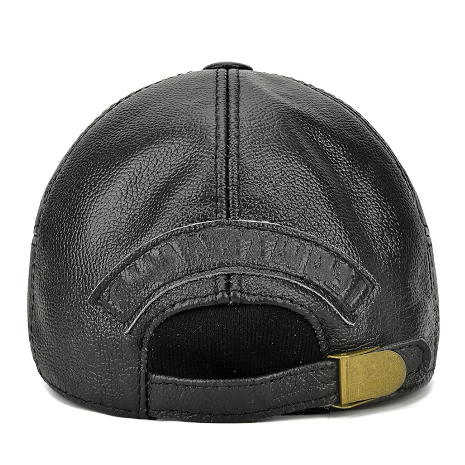 Casquette Plate En Cuir Pour Homme - Béret Gatsby Réglable Style Bec De Canard