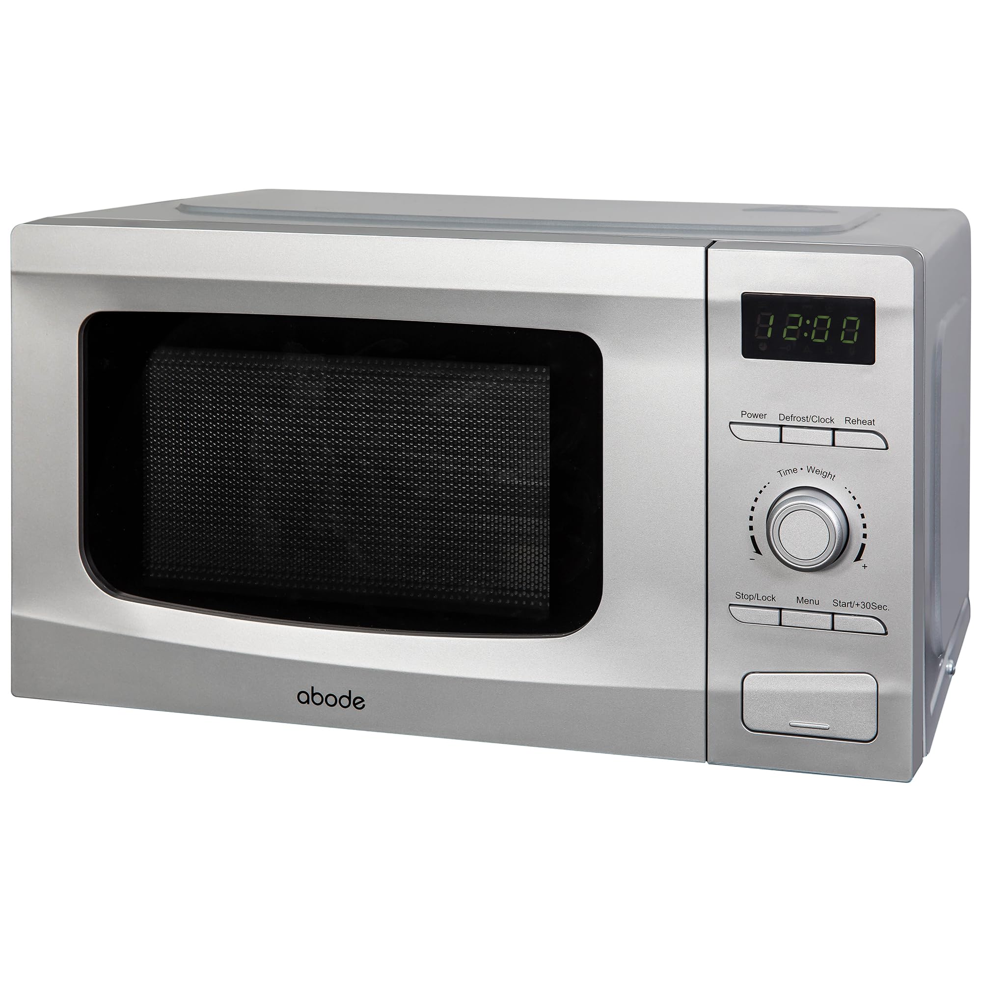 Abode 20L Digital Microwave - 700W with 8 Auto Cook Menus, Silver, 5 Power Levels & Timer, Button & Dial Control, Defrost Function