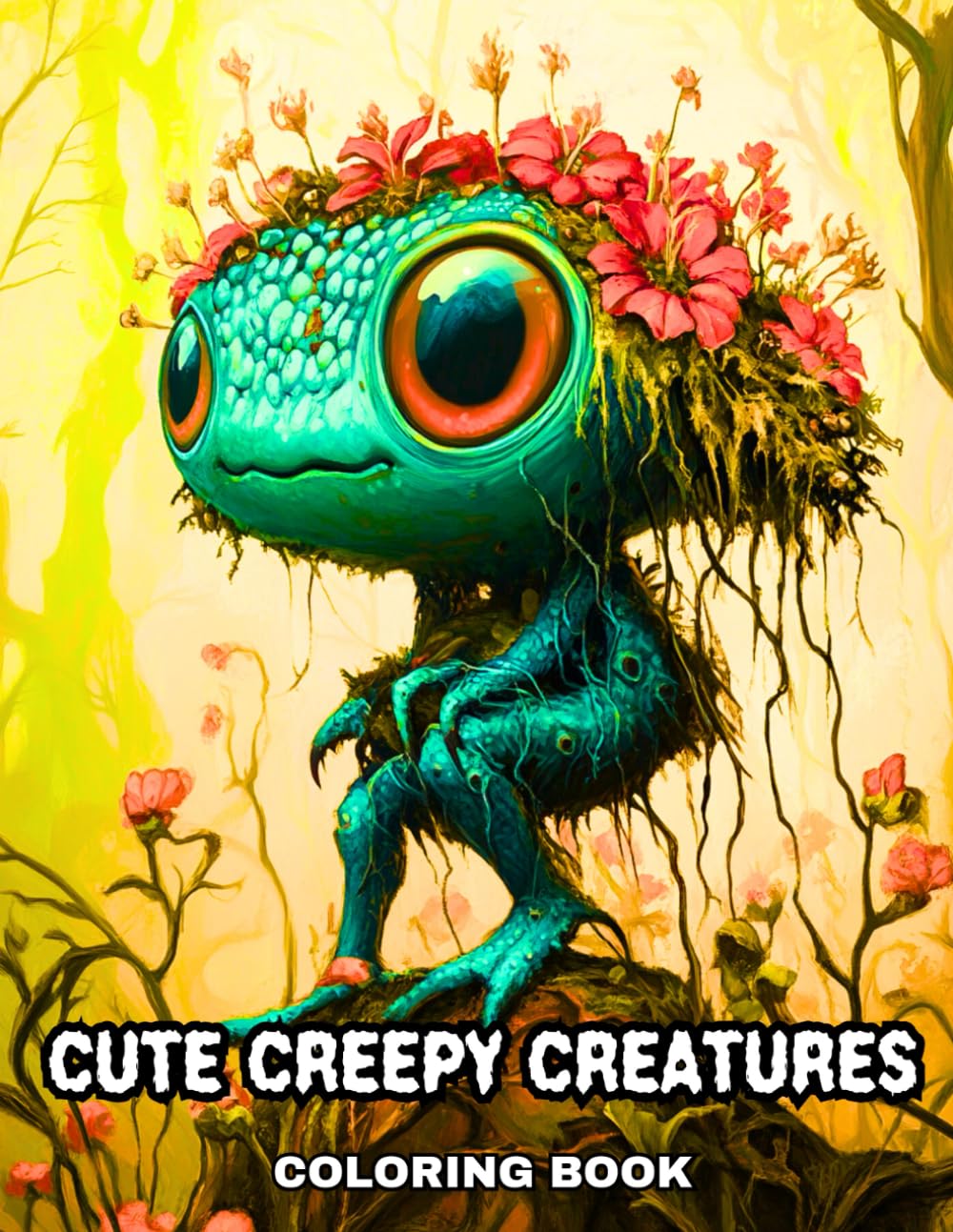 Cute Creepy Creatures Coloring Book: 50 Fun and Spooky Creatures to Color for Teens and Adults – Featuring Creepy Animals, Monsters, Mushrooms, and ... and Fun Designs for Adults and Teens)