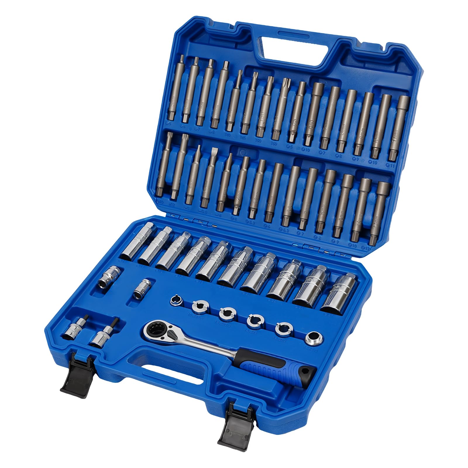 Kit de herramientas de desmontaje de amortiguador Juego de 50 herramientas para amortiguadores,Juego de llaves de vaso para amortiguadores,Para reparación de automóviles en casa
