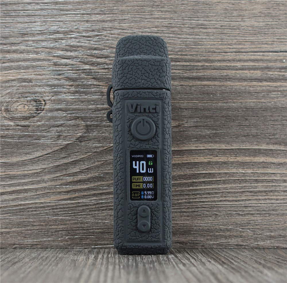 Silicone Protective Case for Voopoo vinci 40w Texture Rubber Skin Decal Durable (Black)