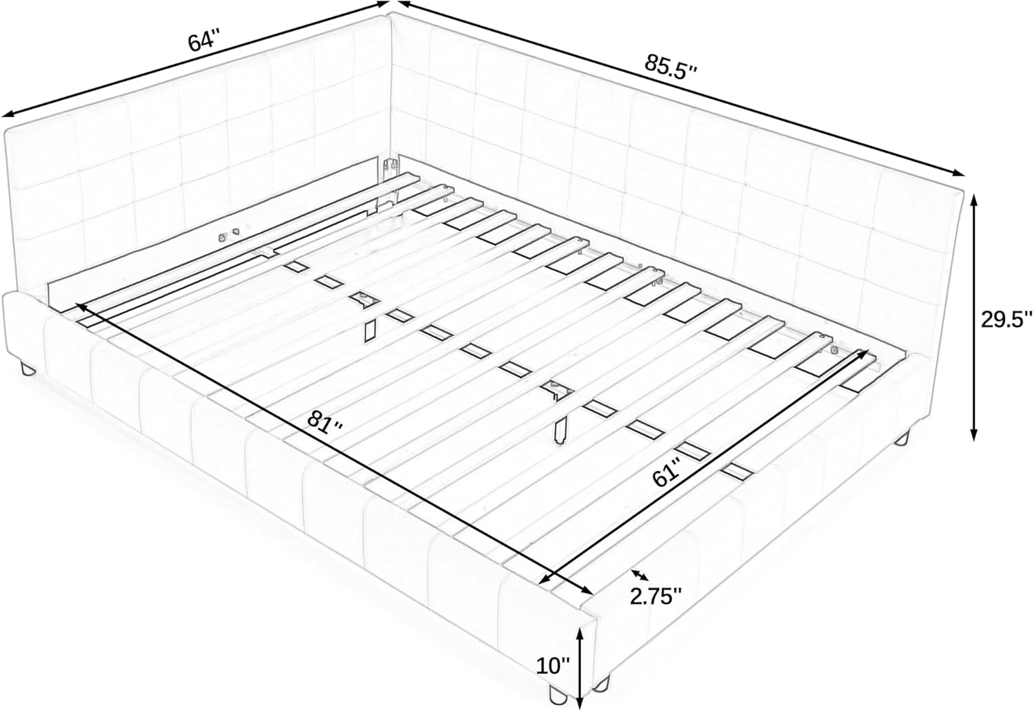 Queen Size Daybed Frame with Tufted Backrest and Armrests for Bedroom Guest/Living Room, Slats Support Upholstered Velvet Corner Day Bed/Space-Saving Mattress Foundation, No Box Spring Needed, Brown