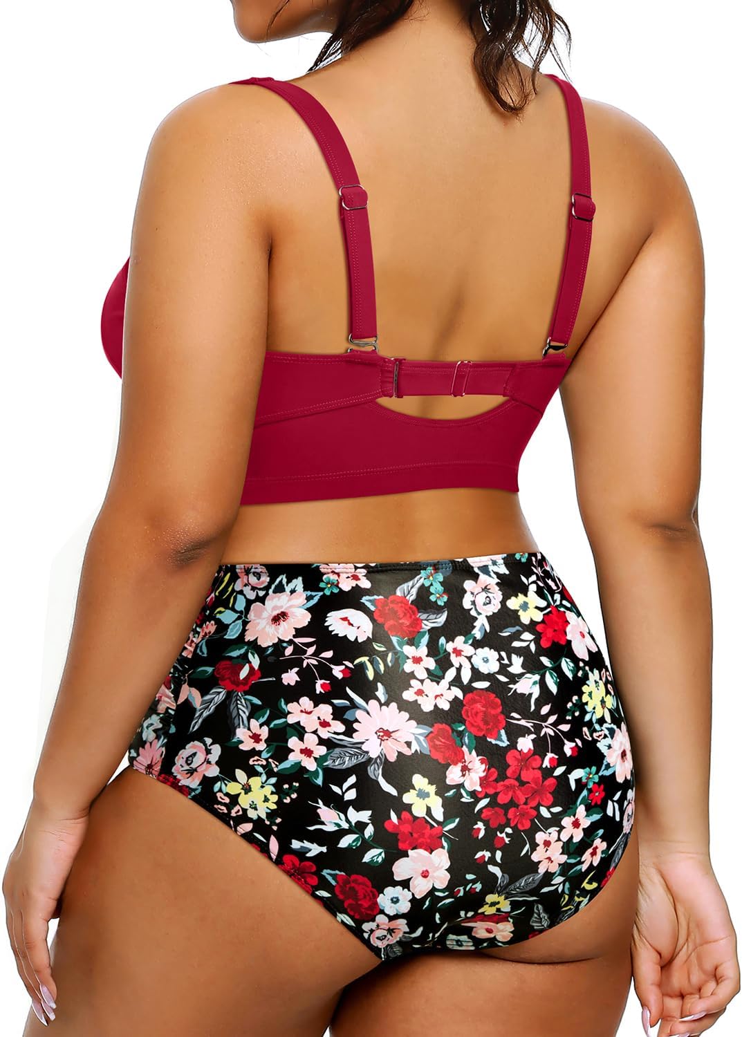 Tempt Me Women Plus Size High Waisted Bikini Set Two Piece Swimsuit Tummy Control Bathing Suits - Image 4