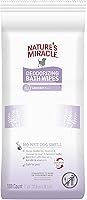 Vista 1 de Nature's Miracle Toallitas de baño desodorizantes para perros, 100 unidades, aroma a lavanda