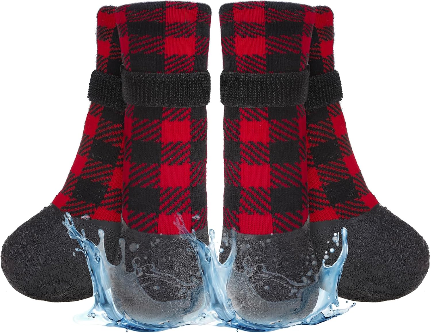 BEAUTYZOO Anti Slip Dog Socks Boots, Dog Shoes for Hot/Cold Pavement Snow Rain Days,Waterproof Grip Dog Booties Paw Protector for Hardwood Floor, Prevent Licking for Small Medium Large Senior Old Dogs