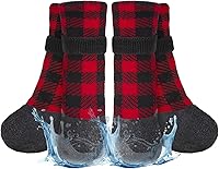 Vista 23 de BEAUTYZOO Calcetines antideslizantes para perros, zapatos para perros para pavimento caliente/frío, nieve y días de lluvia, botines de agarre