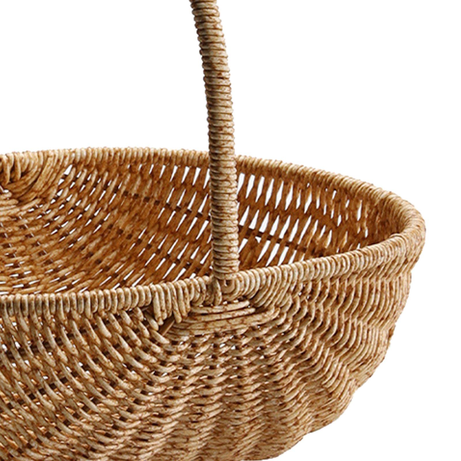 Cesta Multiusos De Ratán Para Frutas Y Picnic