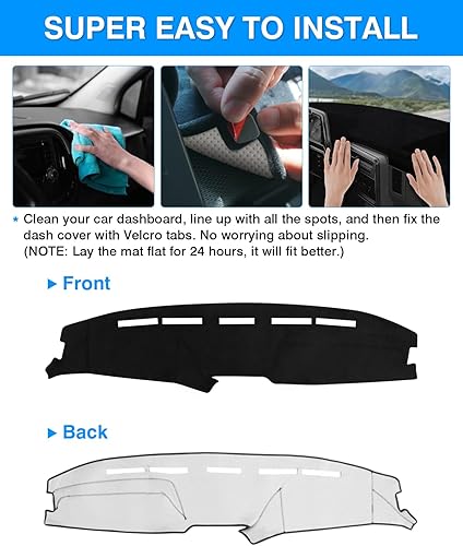 Vista 32 de Autorder Alfombrilla de cubierta de salpicadero para Ford F150 F250 F350 1992-1996 Accesorios Cubierta de tablero de franela para salpicadero