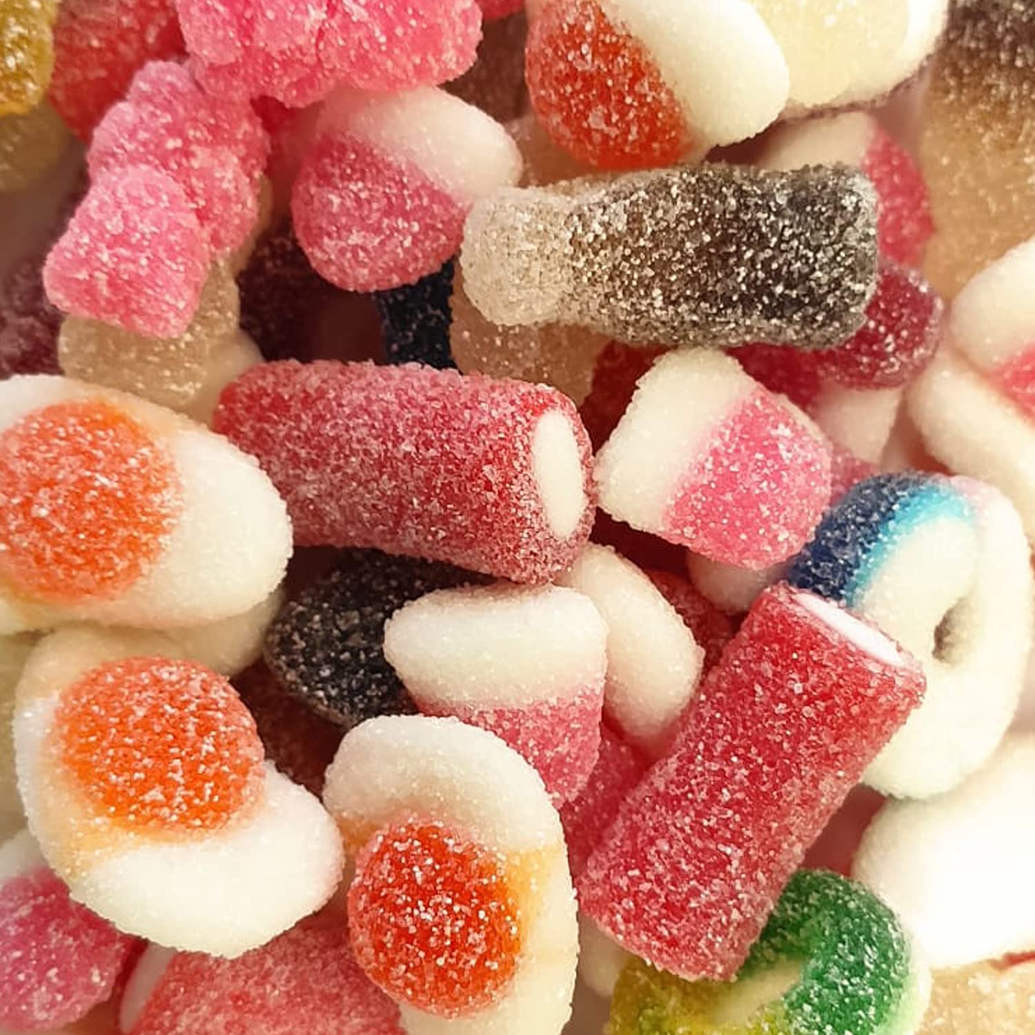 Fini Sour Little Mix Goma Pica | Golosinas Pica Pica, Ositos Gominola, Huevos Chuches, Mezcla de Frutas | Sin Gluten - Bolsa 1 Kg