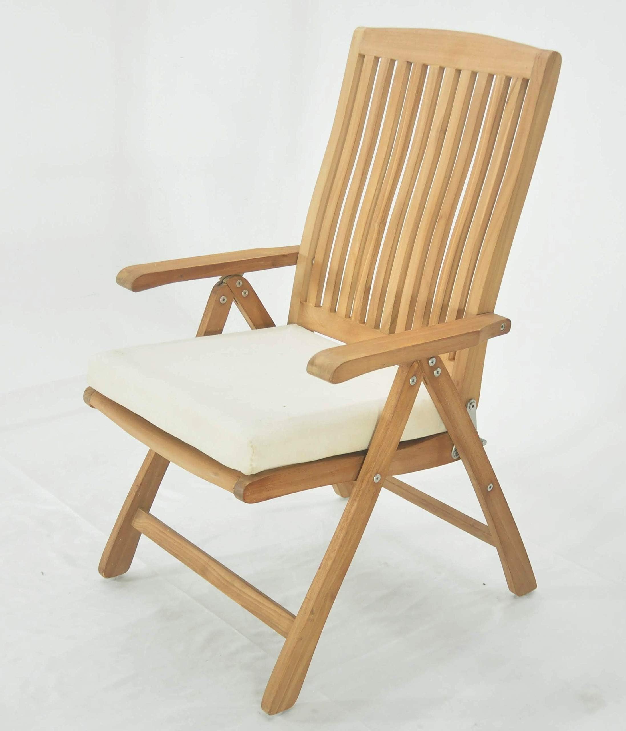 Grade-A Teak Wood Marley Reclining Folding Arm/Captain Dining Chair Outdoor Patio Garden #WFDCARMR