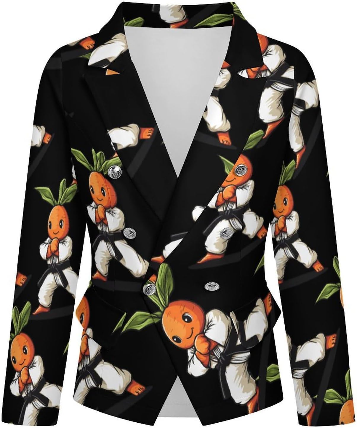 Karate Carrot Women's Blazer Long Sleeve Suits Business Casual Blazers Jackets Lapel Open Front Suit
