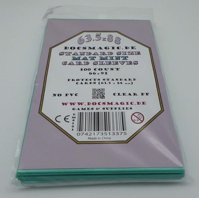 Foto 3 de 6 de docsmagic.de 2 x 100 Mat Mint Card Sleeves Standard Size 66 x 91 - Aqua - Pochettes - PKM - MTG