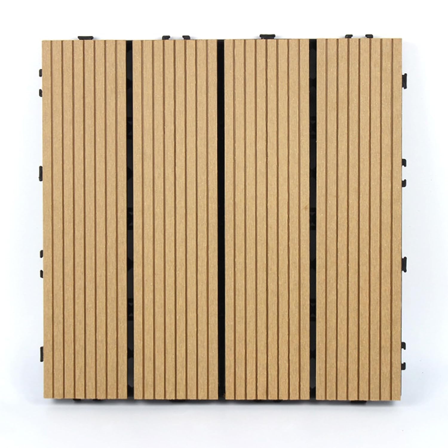 Carreaux de terrasse à emboîtement en bois composite clipsable couleur abricot