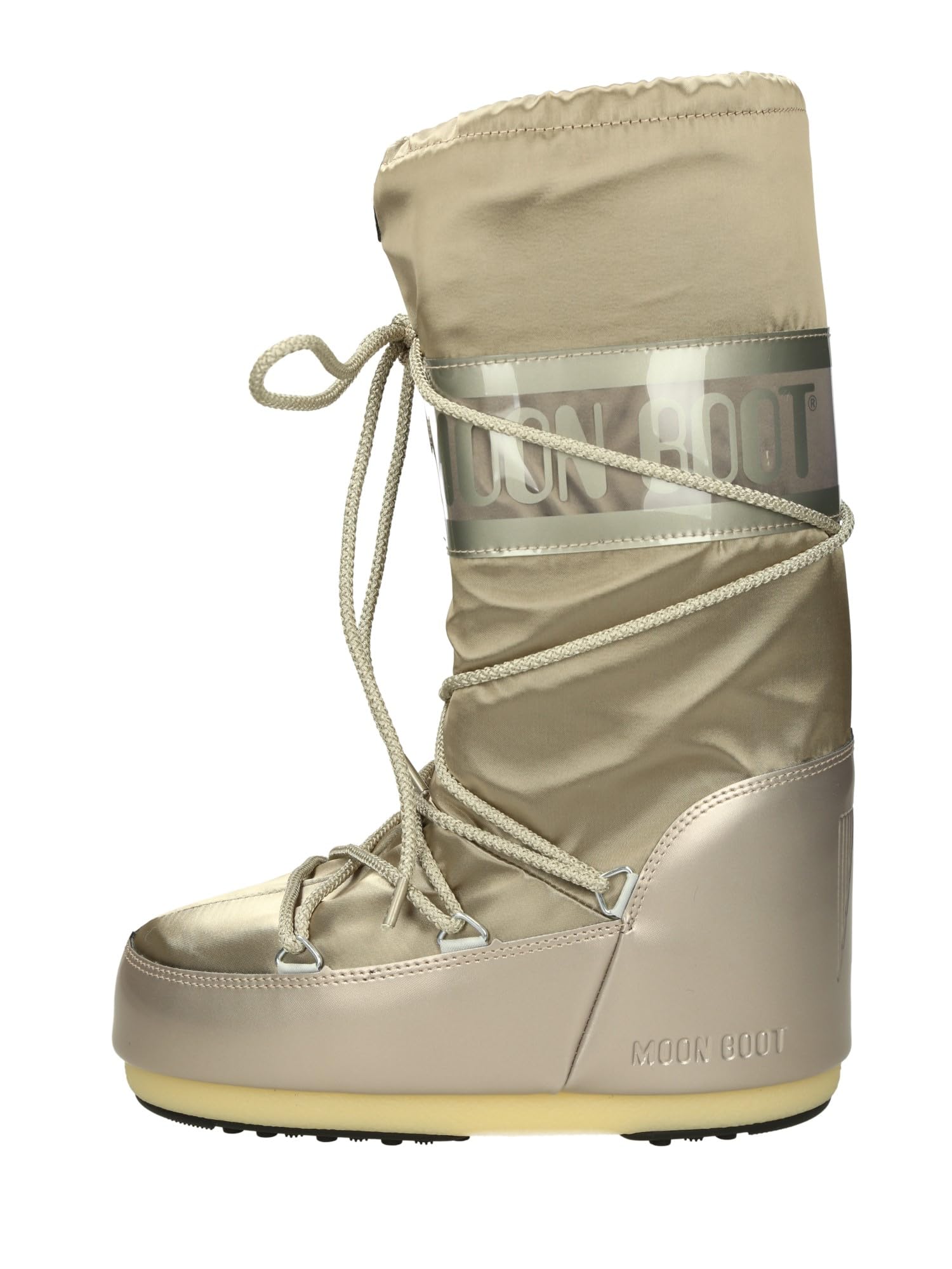 Moon Boot Icon Glance Platin Satin Winter Stiefel | wohlige Wärme für kalte Tage, rutschfester Grip auf glatten Wegen, beidseitig tragbar für flexible Looks