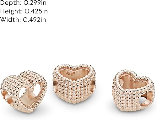 Vista 6 de Pandora Joya con cuentas corazón rosa encanto, con caja de regalo, Metal, No es una piedra preciosa