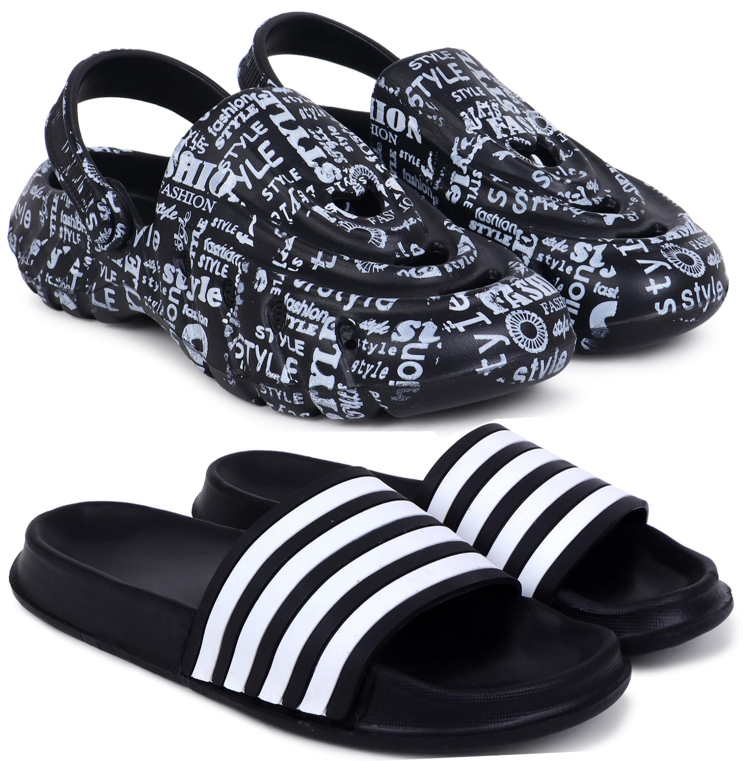 pampy angel Combo Pack of 2 Slipper/Flip Flops/Slides/Clogs/Sandals with Adjustable Back Strap for Men (Cl-A-Style,4Line)-picture-27