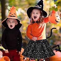 Vista 9 de ZONESTA Disfraz de gato de Halloween para niñas con máscara aterradora de hacker