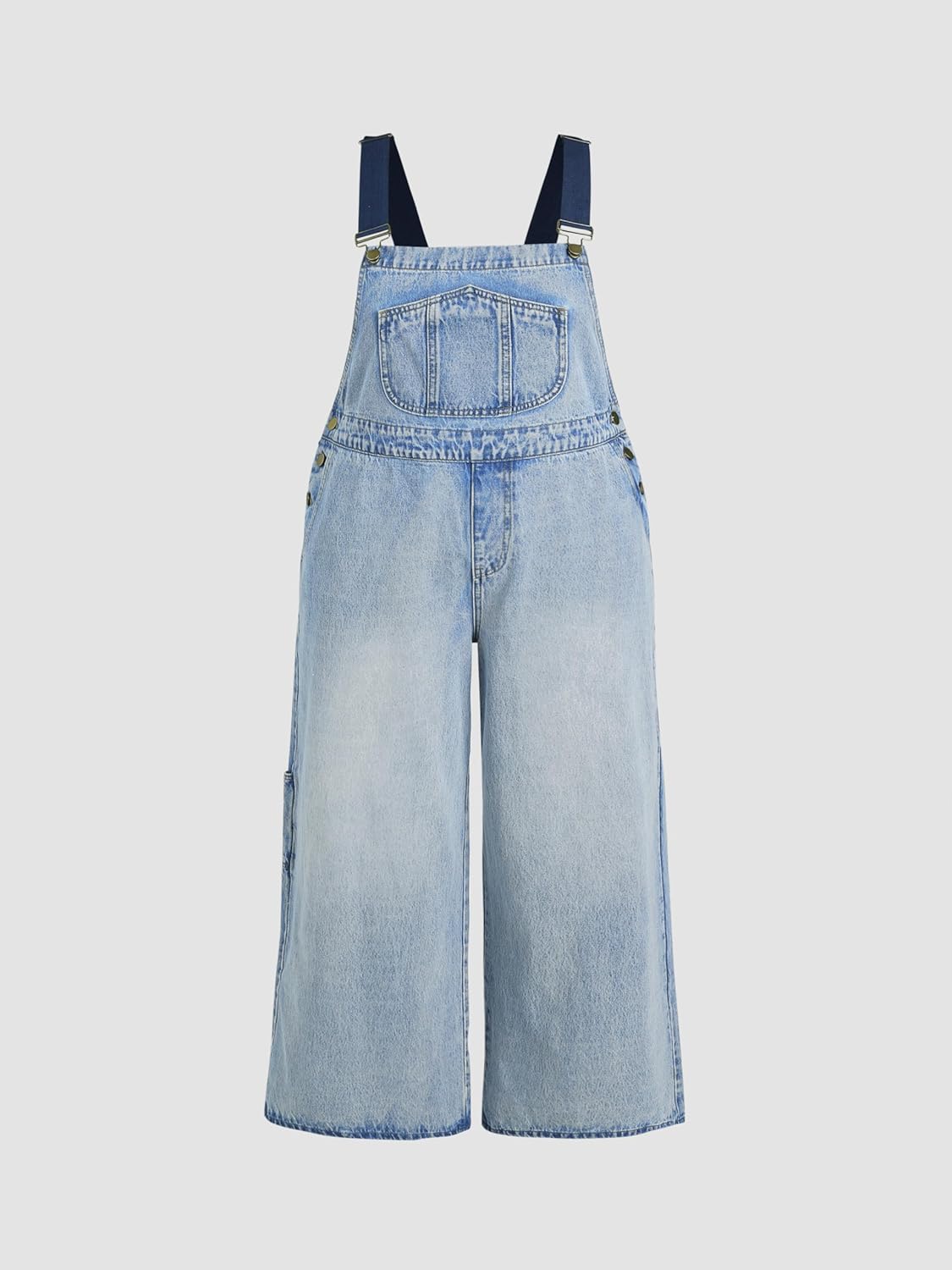 CIDER Women’s Plus Size Denim Overall Bib Wide Leg Adjustable Strap Jean Jumpsuits with Pockets - Image 5