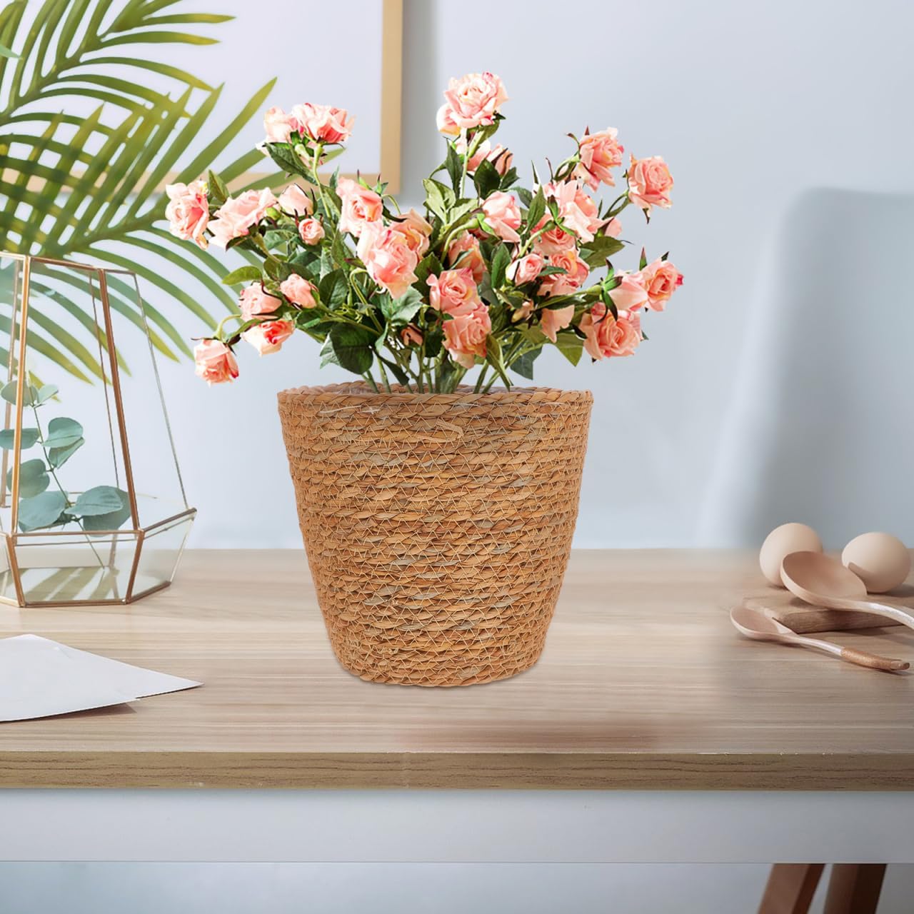 BESPORTBLE 2Pcs Seagrass Basket Covers for Indoor Plants Unique Decorative Storage Baskets Versatile Flower Pot Liners for Living Room Bedroom and Kitchen Decor