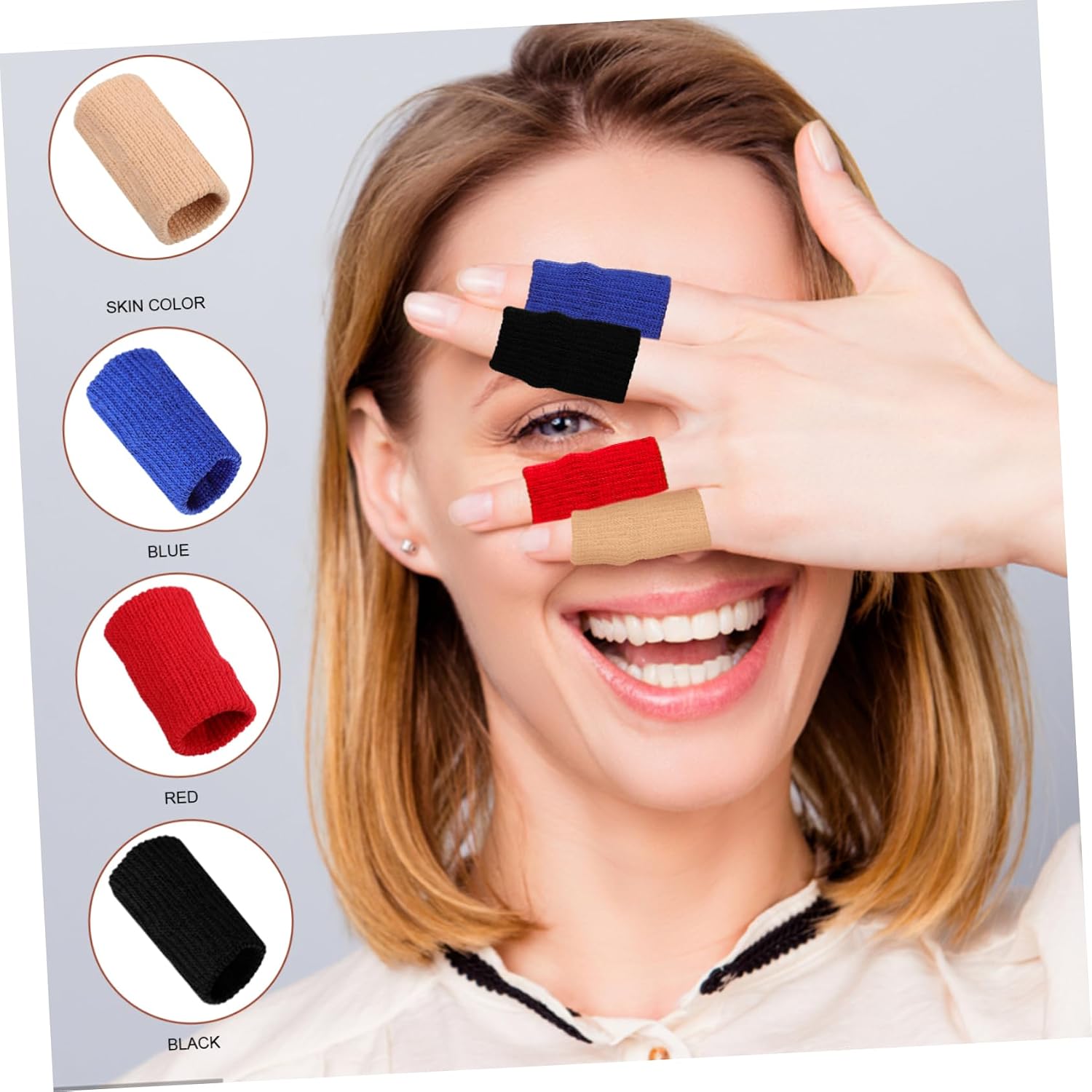 SOLUSTRE 120pcs Finger Sleeves Compression Support for Tendonitis Relief Protector Comfortable Finger Brace Colors