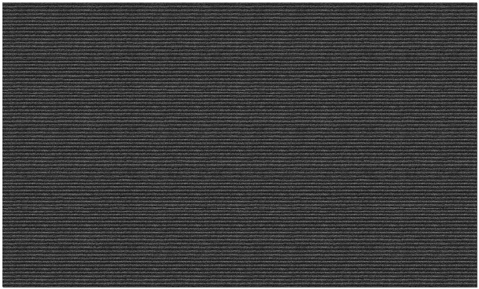 House, Home and More Indoor Outdoor Double-Ribbed Carpet with Skid-Resistant Rubber Backing - Smokey Black - 6 Feet X 10 Feet