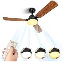 Xcity Ceiling Fan with Lights and Remote, Low Profile Ceiling Fan with 3 Color Lighting Modes, Quiet Flush Mount Ceiling Fan for Bedroom, Living Room, and Home Indoor Use