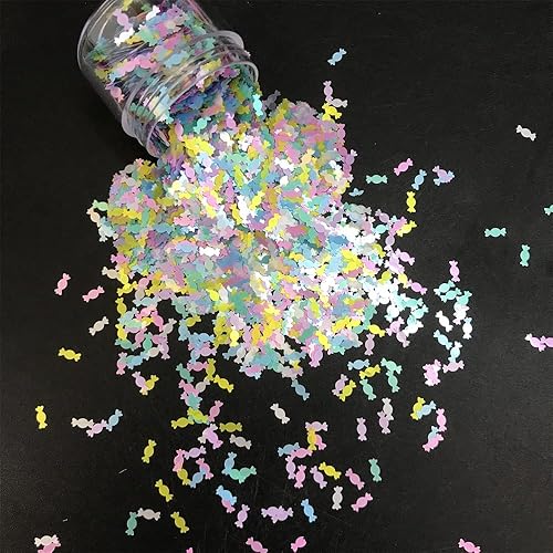 PrettyG Paquete de 0.35 ozpaquete  Mezclas coloridas de lentejuelas con purpurina en forma de caramelo  Festival Rave Beauty Maquillaje rostro