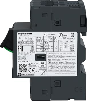 Manual Motor Starter, Button, 2.5-4A, 1P