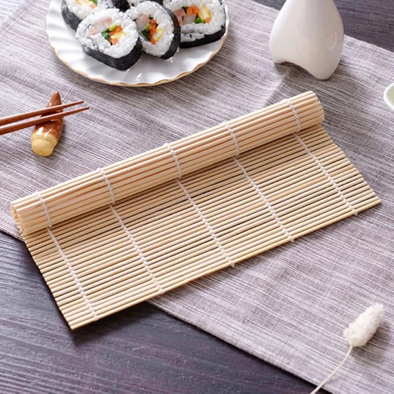 BNOYONERAS Bamboo Sushi Mat 3 db Sushi Tekerő Szőnyeg Rizslabdázó és Pálcikák Készlettel