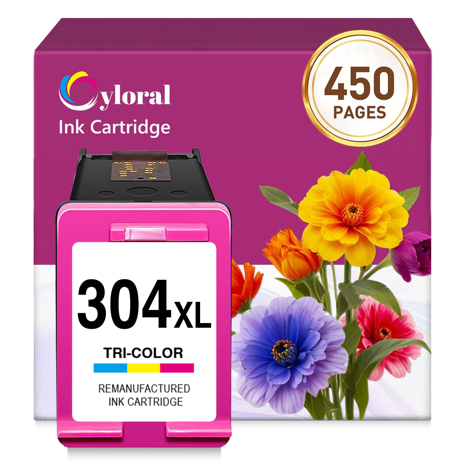 Cyloral 304XL Cartucho Tinta para HP 302XL Color Deskjet 2600 2620 2622 2630 2632 2633 2634 3700 3720 3730 3735 Envy 5010 5020 5030 5032 5530 5050 5055 Tinta Impresora para HP 304 XL Cartucho Color