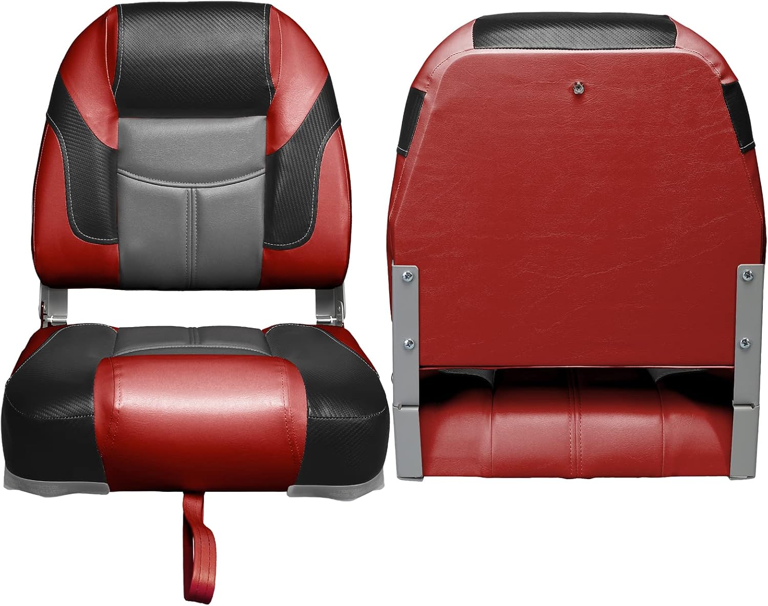 Leader Accessories A Pair of Elite Low/High Back Folding Fishing Boat Seat (2 Seats)